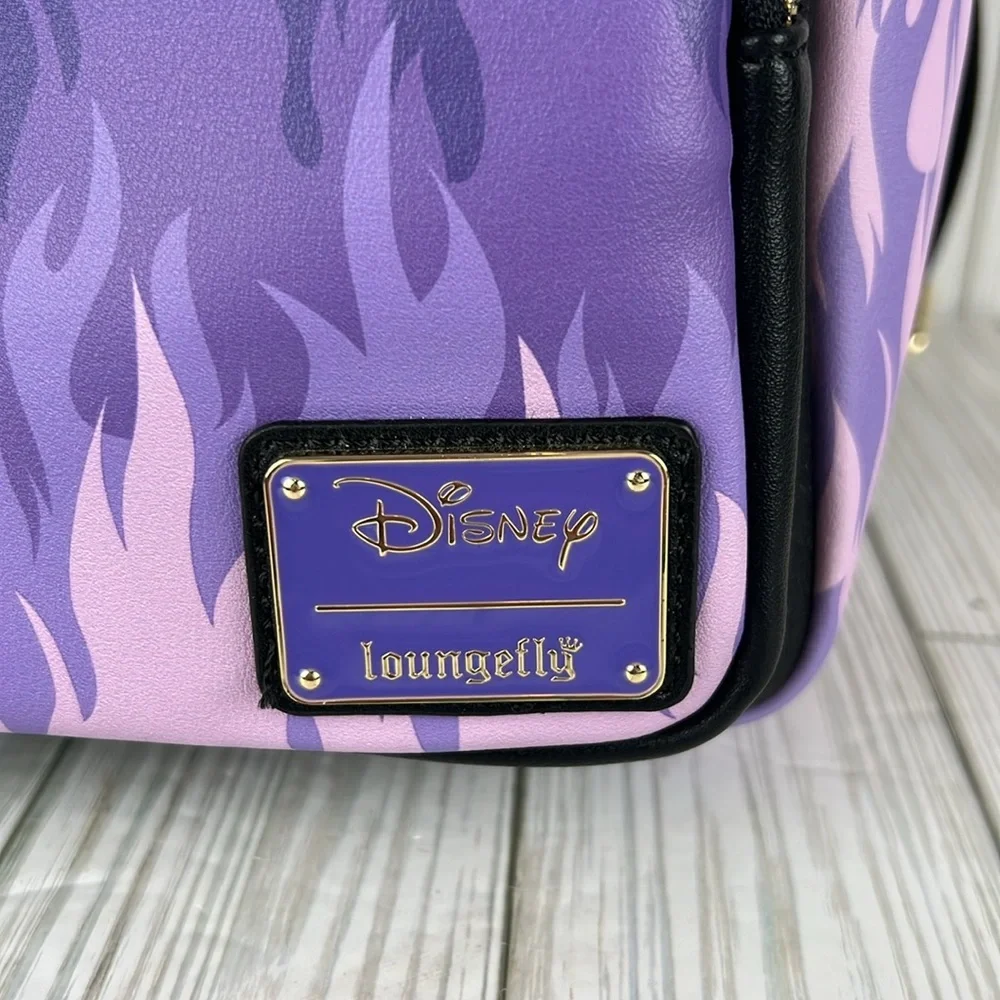 Loungefly Disney Villains Purple Flame Mini Backpack‎ Exclusive NWOT